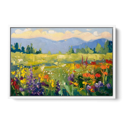 Breckenridge Summer Wildflowers Front - White Canvas Wall Art
