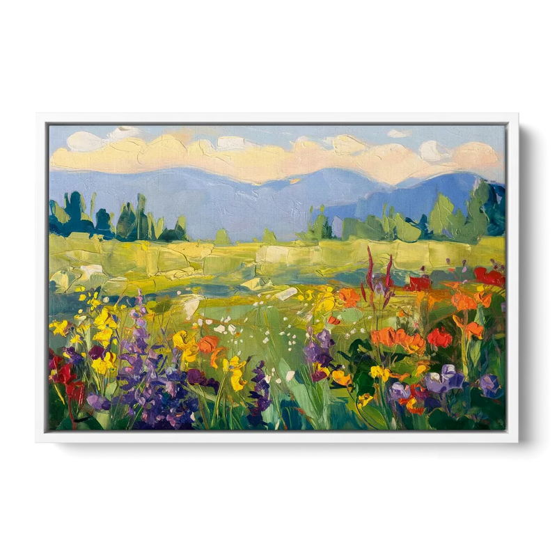 Breckenridge Summer Wildflowers Front - White Canvas Wall Art