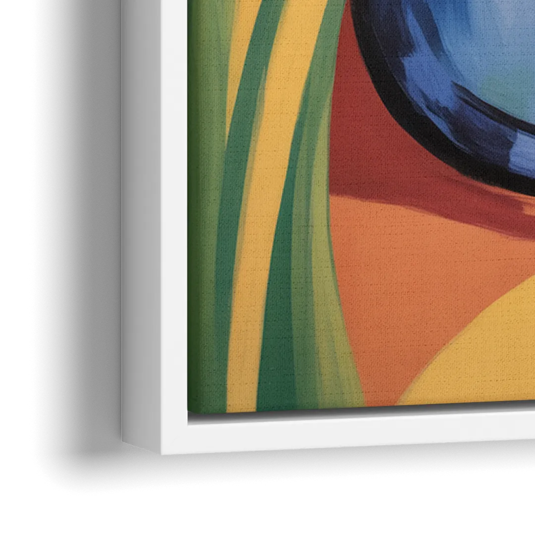 Breezy Cat Garden - Close-Up White Frame Canvas