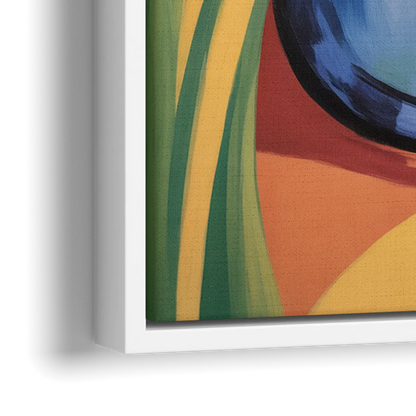 Breezy Cat Garden - Close-Up White Frame Canvas