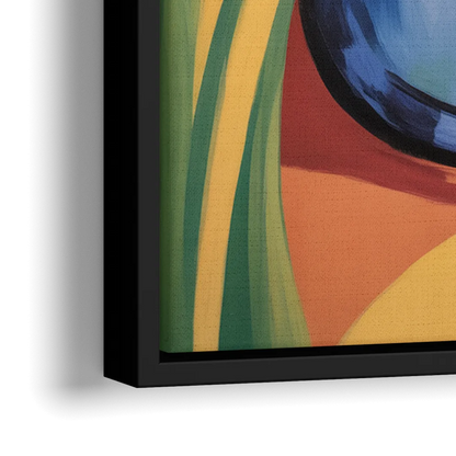 Breezy Cat Garden - Close-Up Black Frame Canvas