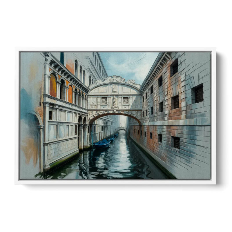 Bridge of Sighs Whisper Front - White Canvas Wall Art