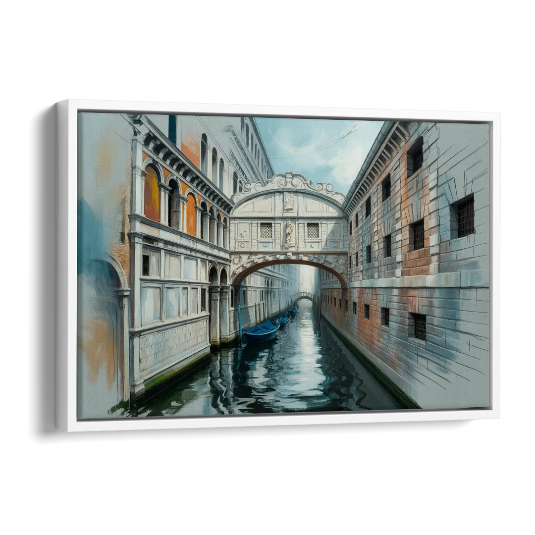 Bridge of Sighs Whisper Side - White Canvas Wall Art