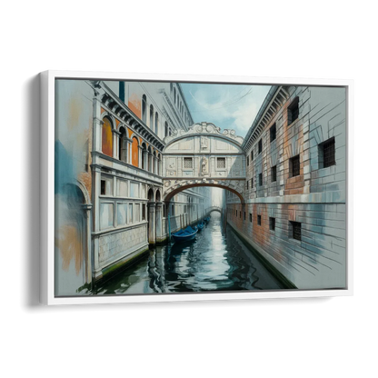Bridge of Sighs Whisper Side - White Canvas Wall Art