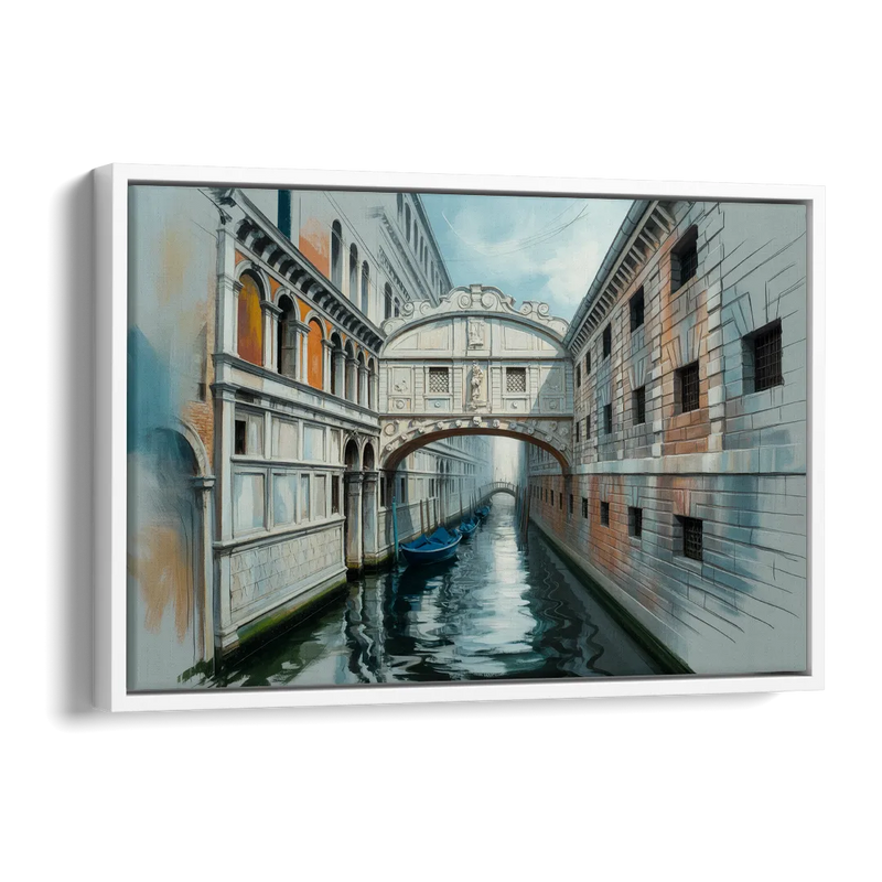 Bridge of Sighs Whisper Side - White Canvas Wall Art