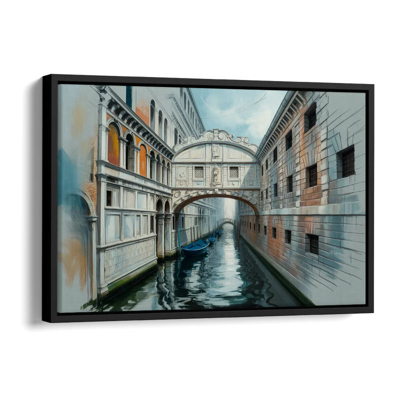 Bridge of Sighs Whisper Side - Black Canvas Wall Art