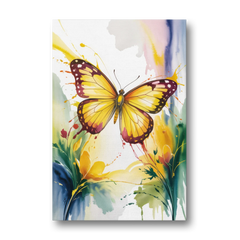 Bright Yellow Butterfly - Canvas Wall Art - Front