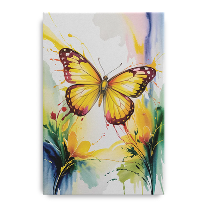Bright Yellow Butterfly - Canvas Wall Art