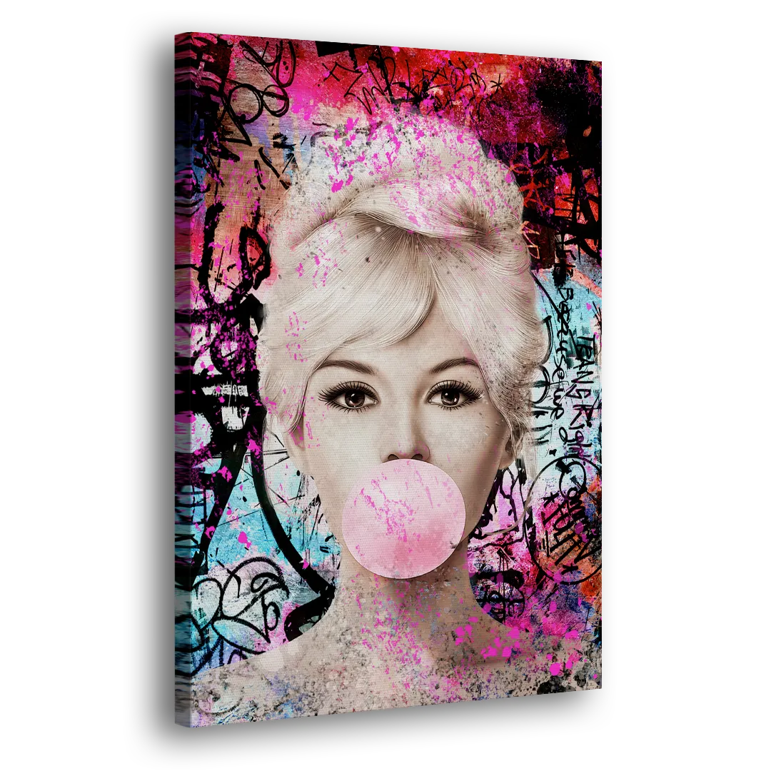 Brigitte Bubble Gum Side - Canvas Wall Art