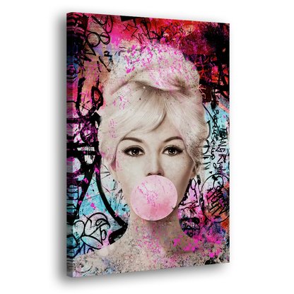 Brigitte Bubble Gum Side - Canvas Wall Art