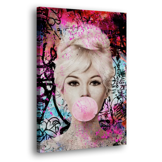 Brigitte Bubble Gum Side - Canvas Wall Art