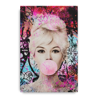 Brigitte Bubble Gum Front - Canvas Wall Art