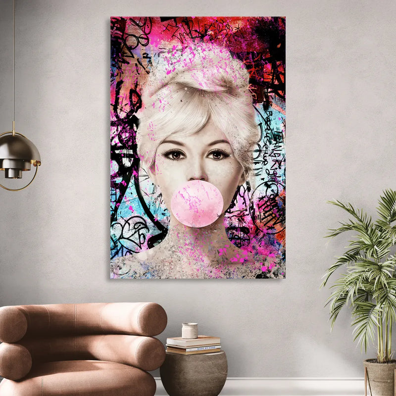 Brigitte Bubble Gum Sitting Room - Canvas Wall Art