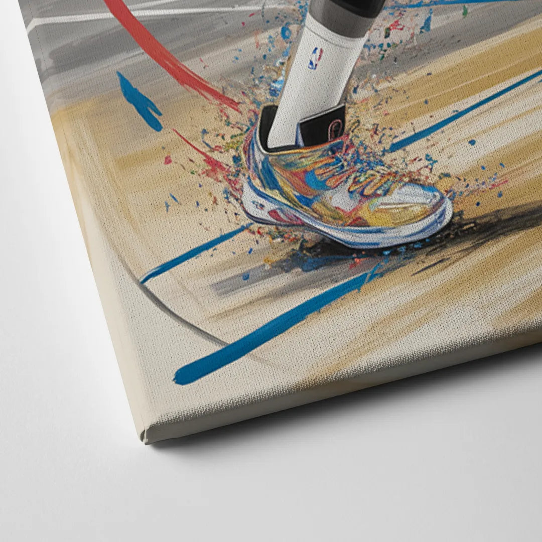 Brooklyn Nets Dynamic Action Scene  Impressionistic Basketball Art Canvas Close Up