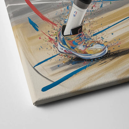 Brooklyn Nets Dynamic Action Scene  Impressionistic Basketball Art Canvas Close Up