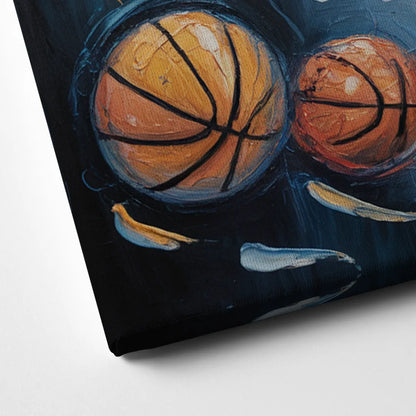 Brooklyn Nets Dynamic Basketball Impressionism Art Canvas Close Up