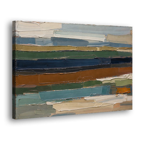 Brown Abstract Wall Art of Weathered Strata - Canvas Wall Art - Side