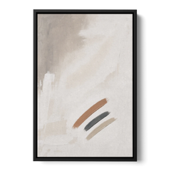 Brushstroke Wall Art Trio on Chalk White - Black Framed Canvas Wall Art - Front