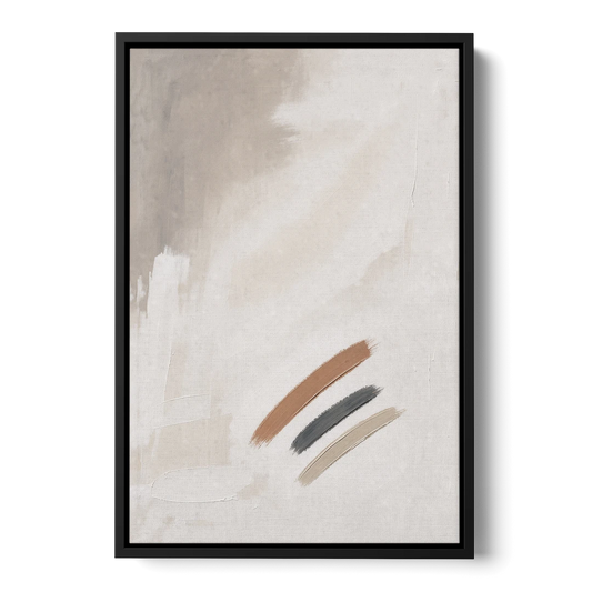 Brushstroke Wall Art Trio on Chalk White - Black Framed Canvas Wall Art - Front