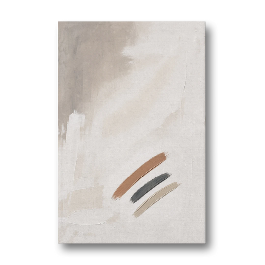 Brushstroke Wall Art Trio on Chalk White - Canvas Wall Art - Front