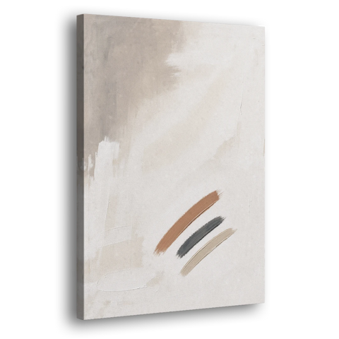Brushstroke Wall Art Trio on Chalk White - Canvas Wall Art - Side
