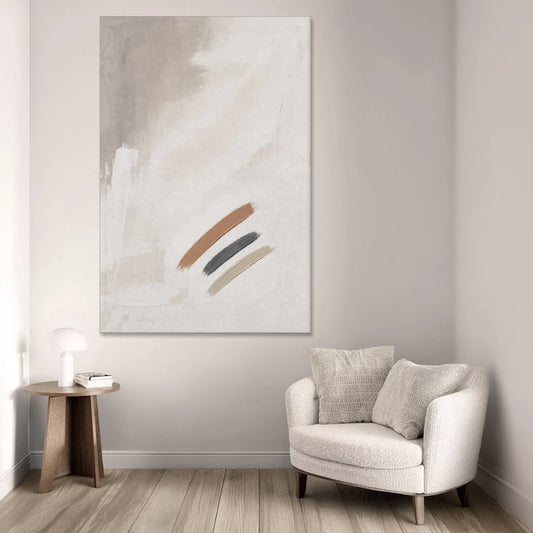 Brushstroke Wall Art Trio on Chalk White - Canvas Wall Art - Sofa - 40x60