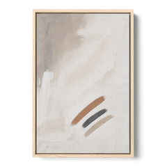 Brushstroke Wall Art Trio on Chalk White - Oak Framed Canvas Wall Art - Front