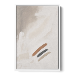 Brushstroke Wall Art Trio on Chalk White - White Framed Canvas Wall Art - Front