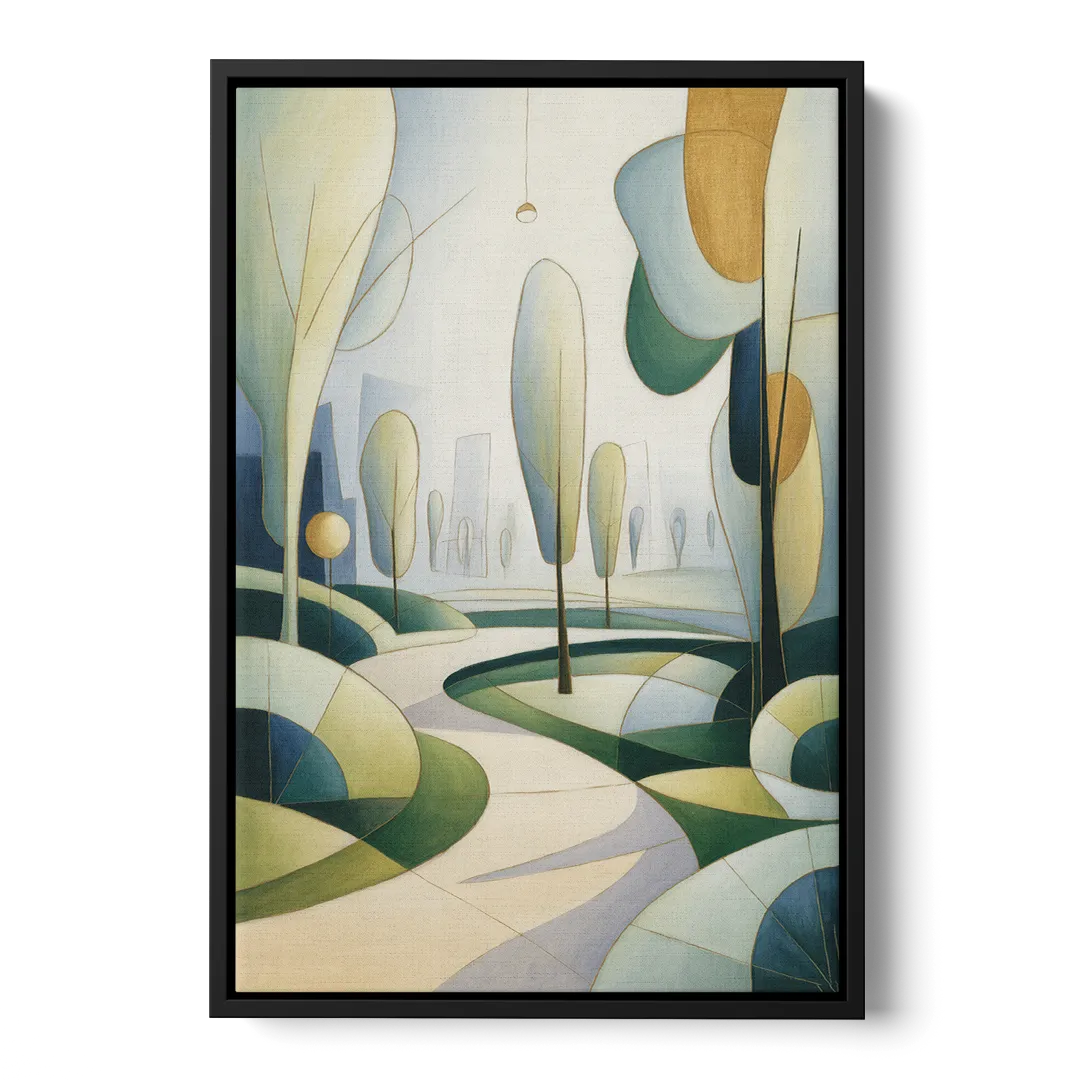 Brussels Park Tranquility Front - Black Canvas Wall Art