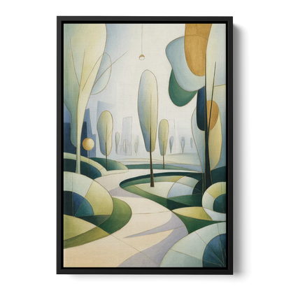 Brussels Park Tranquility Front - Black Canvas Wall Art