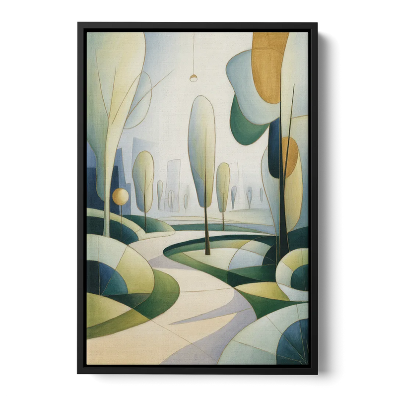 Brussels Park Tranquility Front - Black Canvas Wall Art