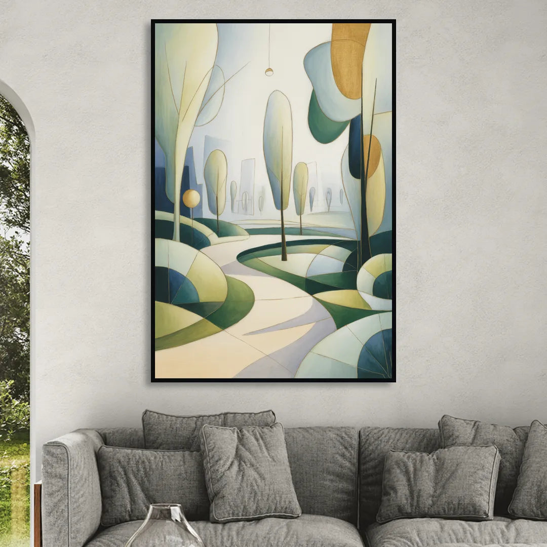 Brussels Park Tranquility Sitting Room - Black Canvas Wall Art