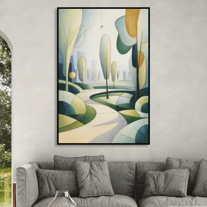 Brussels Park Tranquility Sitting Room - Black Canvas Wall Art