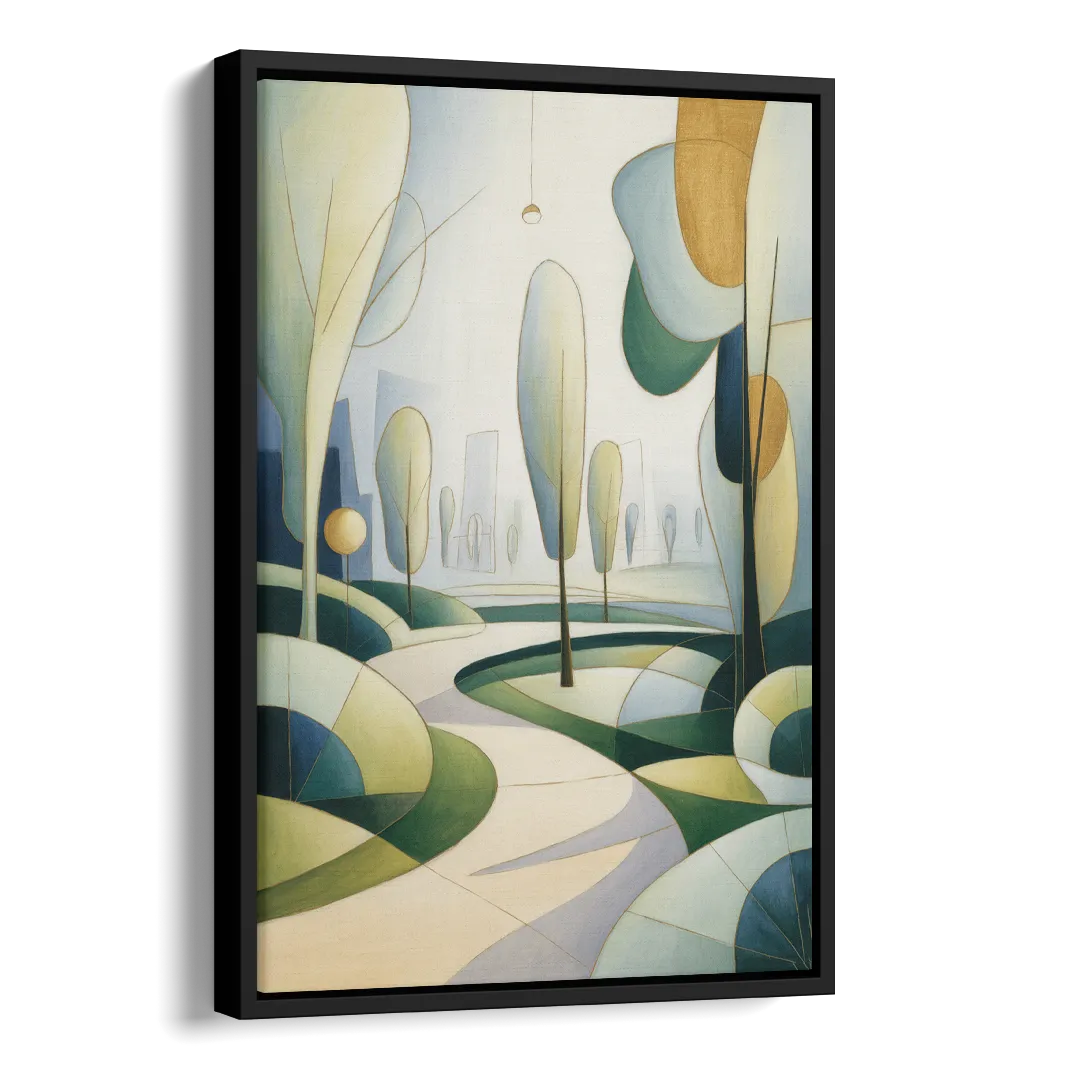 Brussels Park Tranquility Side - Black Canvas Wall Art