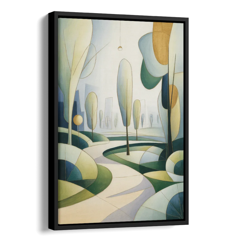 Brussels Park Tranquility Side - Black Canvas Wall Art