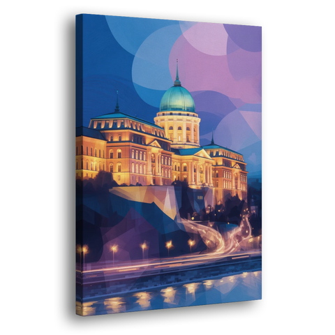 Buda Castle Glow - Canvas Wall Art - Side