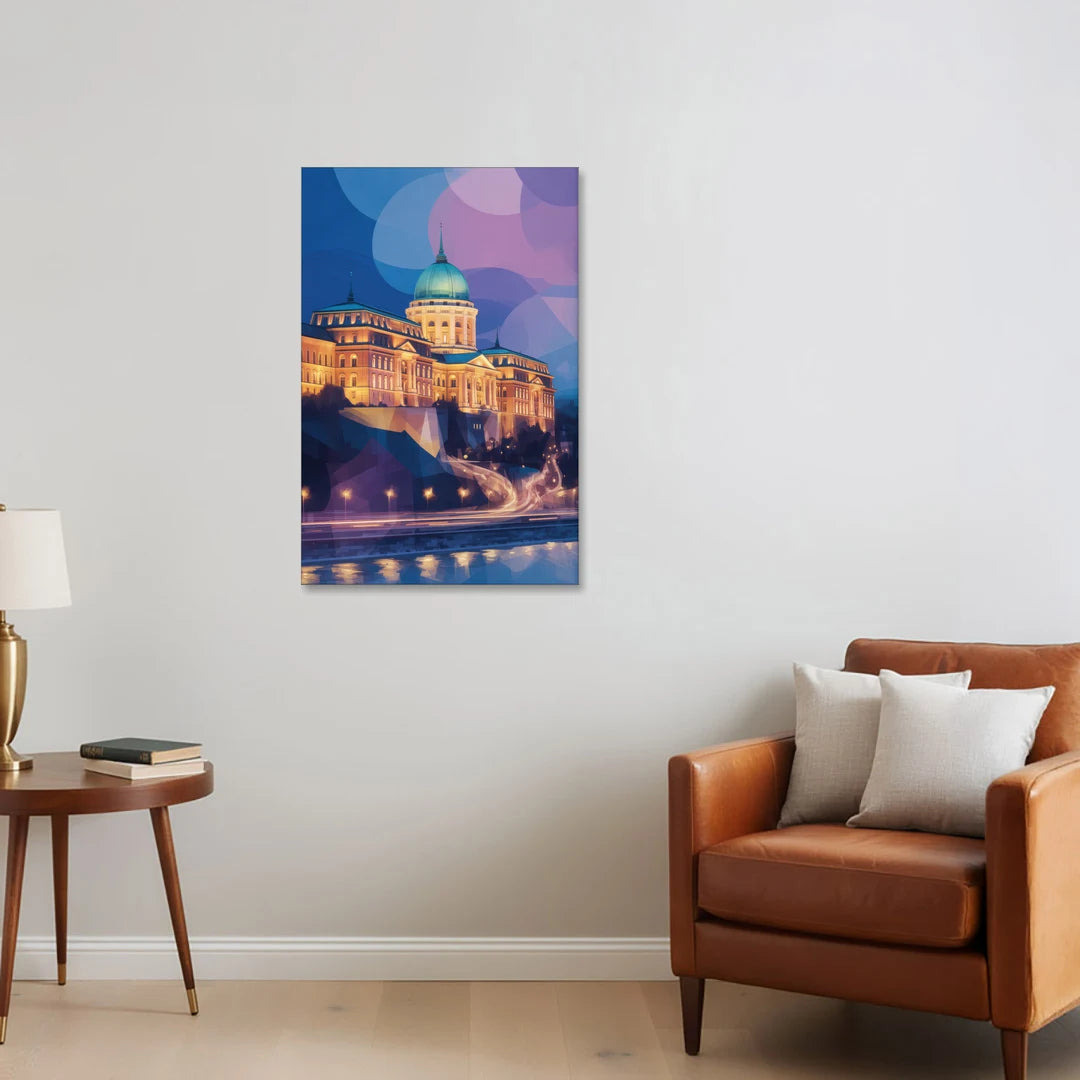Buda Castle Glow - Canvas Wall Art - Sofa - 24x36