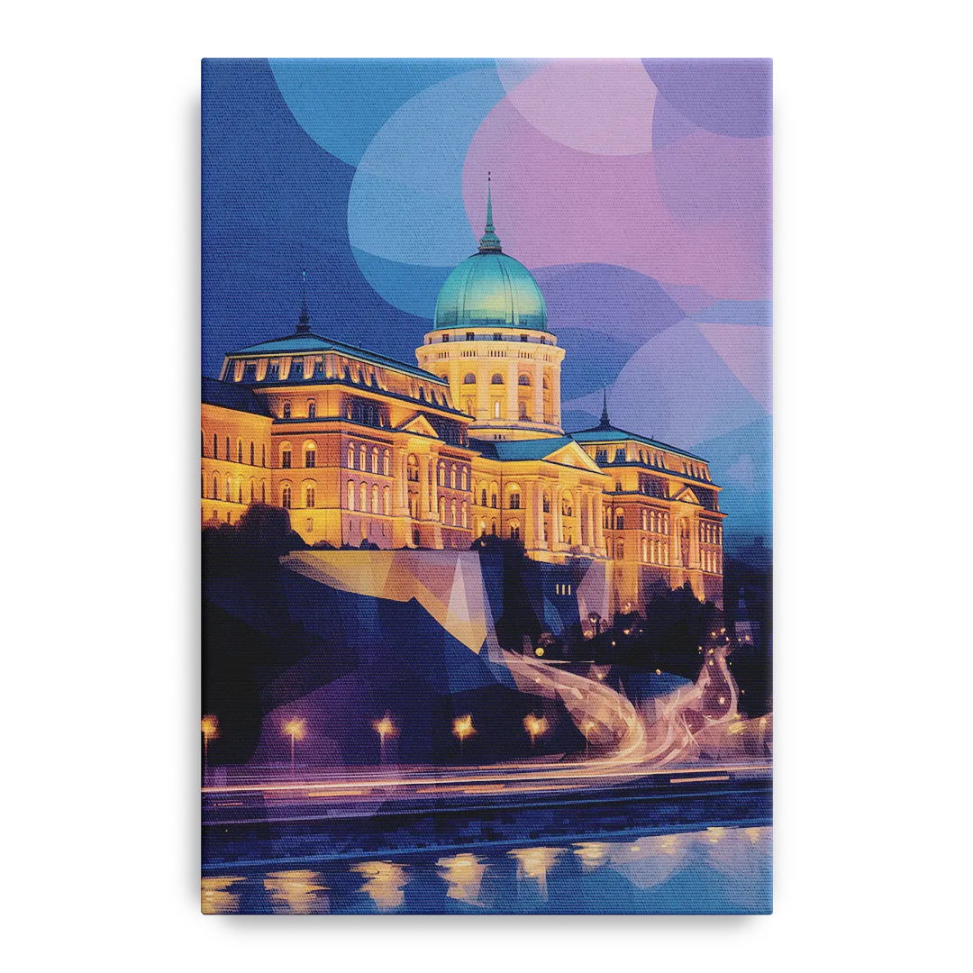 Buda Castle Glow Front - Canvas Wall Art