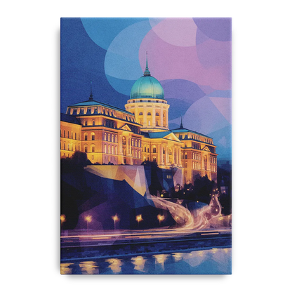 Buda Castle Glow Front - Canvas Wall Art