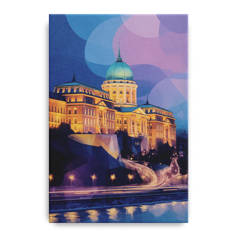 Buda Castle Glow Front - Canvas Wall Art