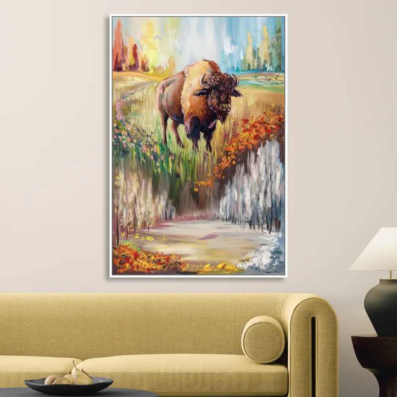 Buffalo All Seasons Beauty Living Room - White Canvas Wall Art