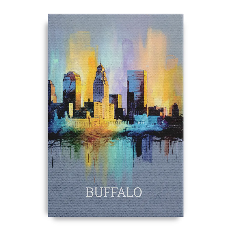 Buffalo Architectural Charm Front - Canvas Wall Art