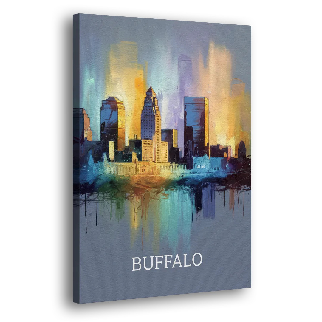 Buffalo Architectural Charm Side - Canvas Wall Art