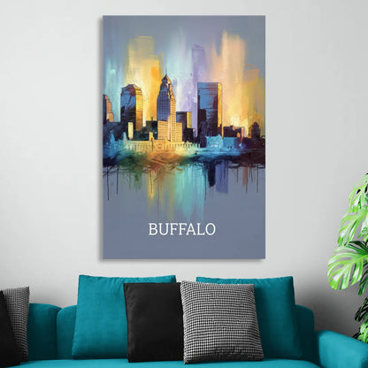 Buffalo Architectural Charm Sitting Room - Canvas Wall Art