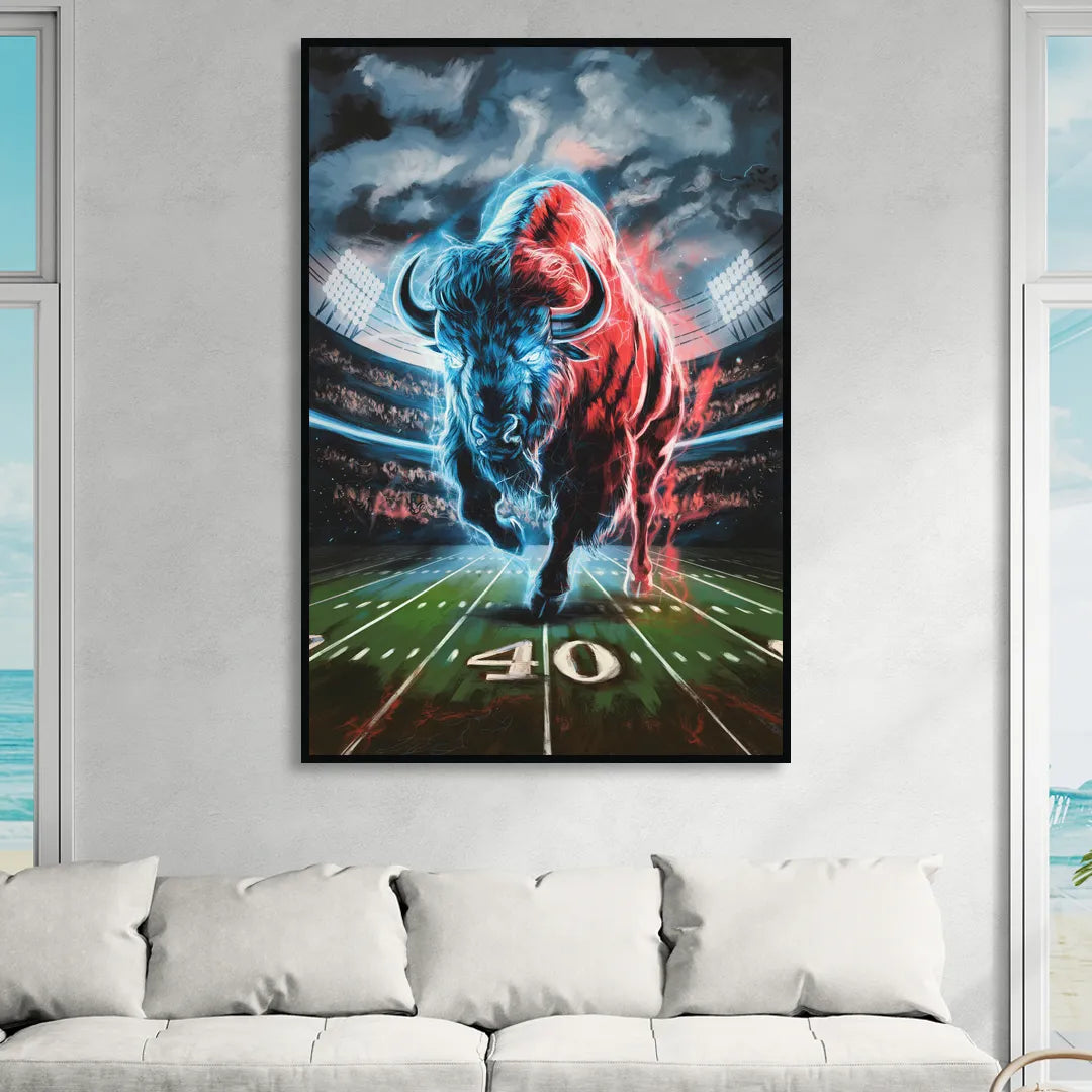 Buffalo Bills Football Pride Sitting Room - Black Canvas Wall Art