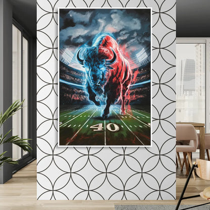 Buffalo Bills Football Pride Sitting Room - White Canvas Wall Art