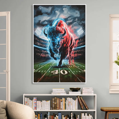 Buffalo Bills Football Pride Living Room - White Canvas Wall Art