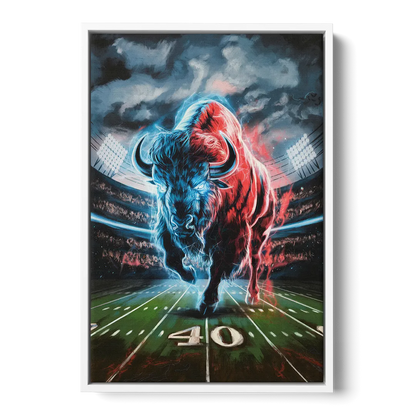 Buffalo Bills Football Pride Front - White Canvas Wall Art