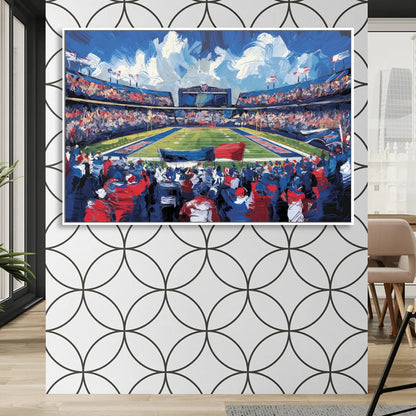 Buffalo Bills Stadium Energy Sitting Room - White Canvas Wall Art
