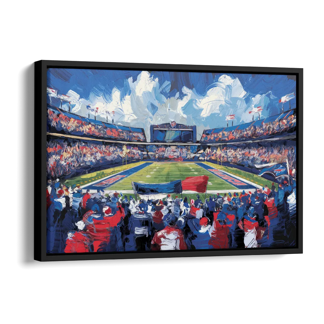 Buffalo Bills Stadium Energy Side - Black Canvas Wall Art